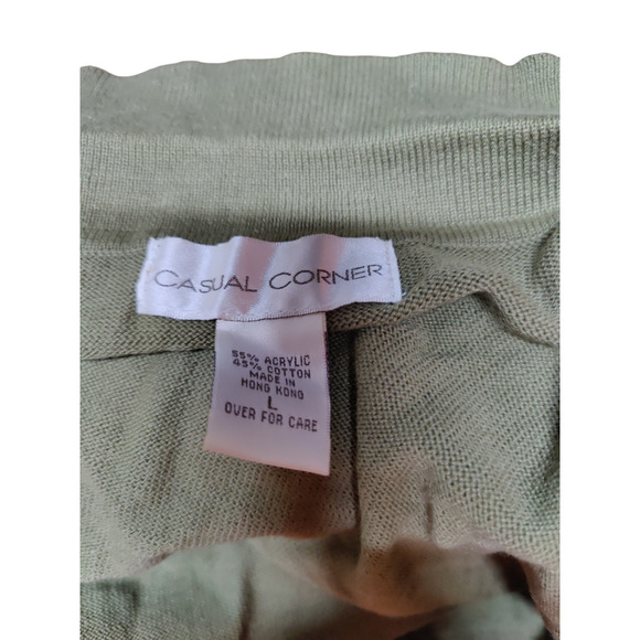 Casual Corner collared button up short sleeve sweater size Large - Picture 4 of 4